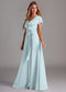 Elegant V - Neck Tie - Waist Maxi Dress - Light
