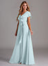 Elegant V - Neck Tie - Waist Maxi Dress - Light