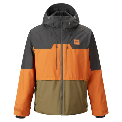 Men's Color Block Waterproof Hooded Outdoor Jacket - Light